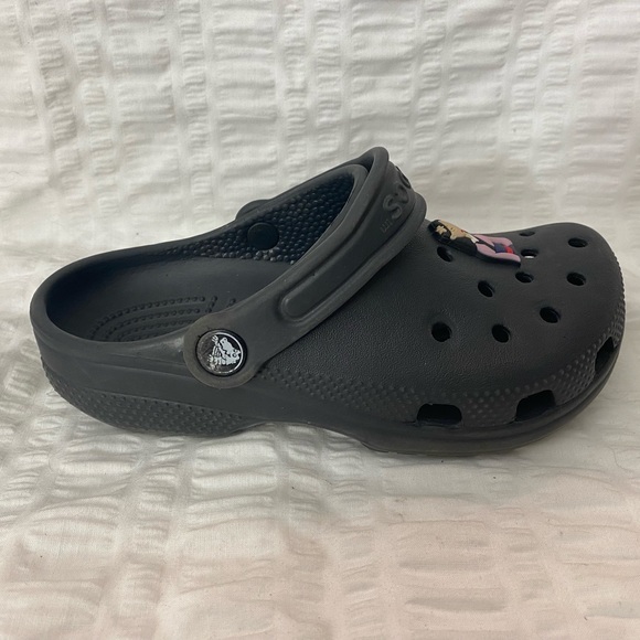 Junior Size 1 Black Crocs with Milan Jibbitz. - Picture 6 of 9